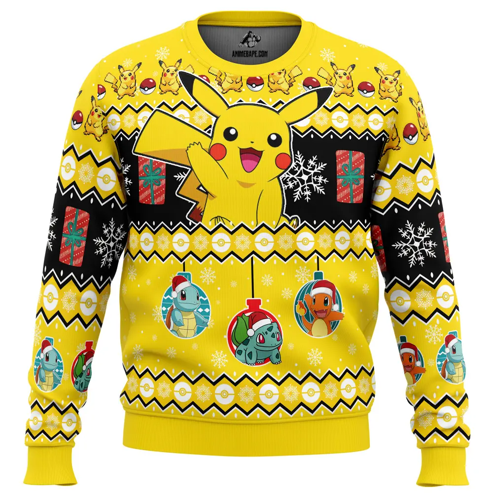 Pikachu i choose you pokemon ugly christmas sweater